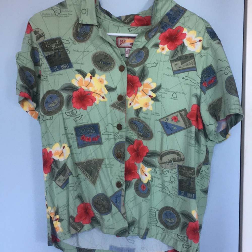 Caribbean Joe “Hawaiian Style” button up shirt